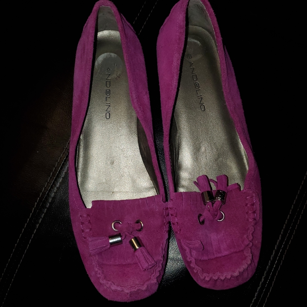 Bandolino  Suede Moccasins Purple Size 7